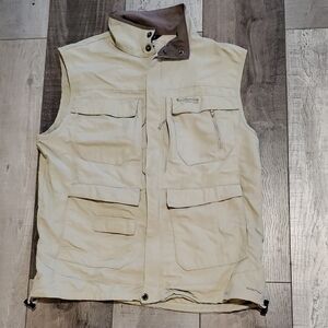 Columbia Cream and Brown Utility Vest